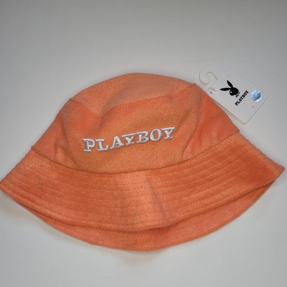 PLAYBOY UNISEX Orange Bucket Hat - Picture 2 of 5